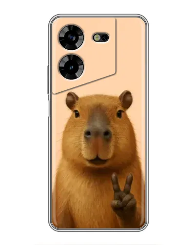 Чехол для TECNO POVA 5 (LG7n) с картинкой «Капибара виктория»