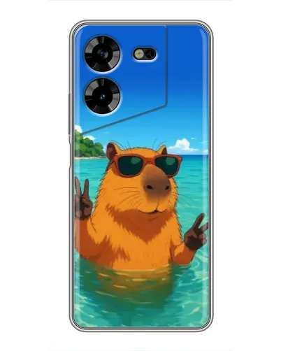 Чехол для TECNO POVA 5 (LG7n) с картинкой «Морская капибара»