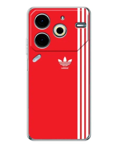 Чехол для TECNO Pova 6 Neo 5G с картинкой «Красный минимализм Adidas»