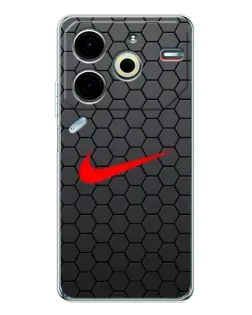 Чехол для TECNO Pova 6 Neo 5G с картинкой «Nike — карбоновая сетка»