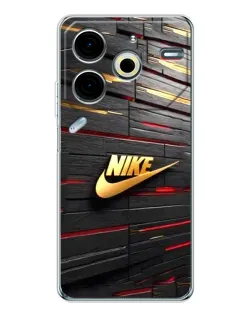 Чехол для TECNO Pova 6 Neo 5G с картинкой «Золотой Nike на металле»