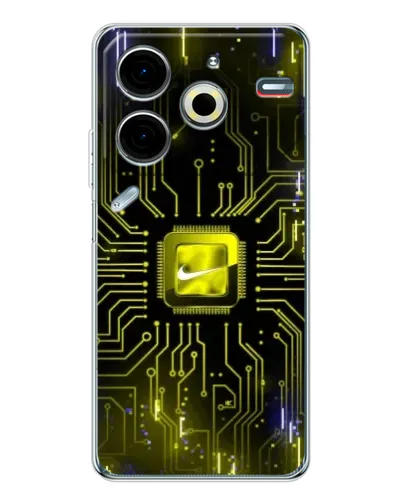 Чехол для TECNO Pova 6 Neo 5G с картинкой «Nike — золотая искра» Чехол для TECNO Pova 6 Neo 5G с картинкой «Nike — золотая искра»