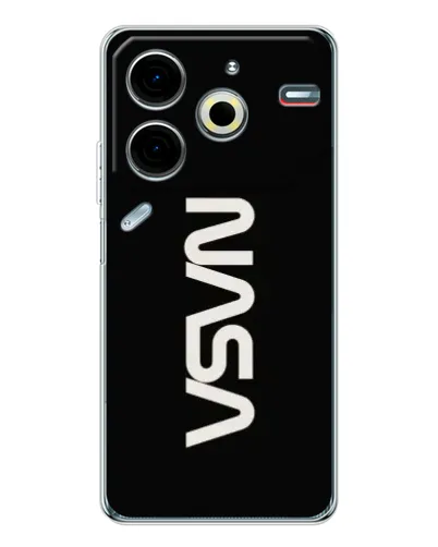 Чехол для TECNO Pova 6 Neo 5G с картинкой «NASA — вертикальный логотип»