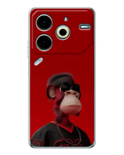 Чехол для TECNO Pova 6 Neo 5G с картинкой «Bored Ape в красном» Чехол для TECNO Pova 6 Neo 5G с картинкой «Bored Ape в красном»