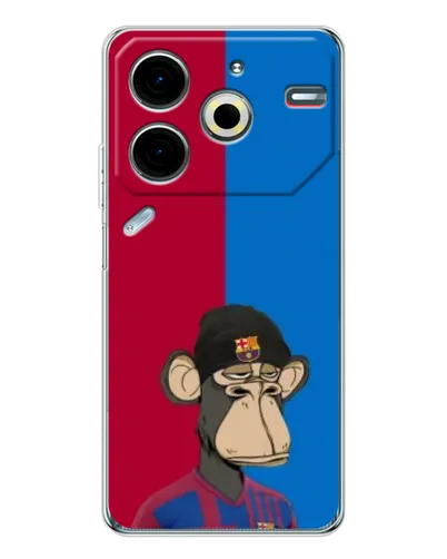 Чехол для TECNO Pova 6 Neo 5G с картинкой «Bored Ape — фанат Барсы» Чехол для TECNO Pova 6 Neo 5G с картинкой «Bored Ape — фанат Барсы»