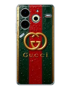 Чохол для TECNO Pova 6 Neo 5G з картинкою «Gucci — фірмова смуга та золото» Чохол для TECNO Pova 6 Neo 5G з картинкою «Gucci — фірмова смуга та золото»