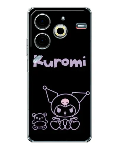 Чехол для TECNO Pova 6 Neo 5G с картинкой «Kuromi — черный минимализм» Чехол для TECNO Pova 6 Neo 5G с картинкой «Kuromi — черный минимализм»