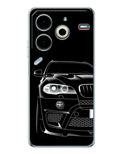 Чехол для TECNO Pova 6 Neo 5G с картинкой «Темный силуэт BMW»