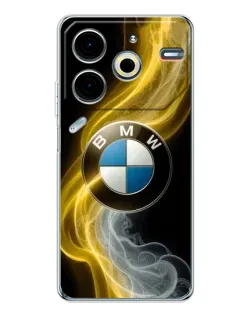 Чехол для TECNO Pova 6 Neo 5G с картинкой «Золотистый дым BMW»