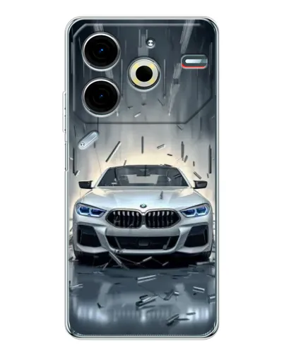 Чехол для TECNO Pova 6 Neo 5G с картинкой «BMW в свете фар»