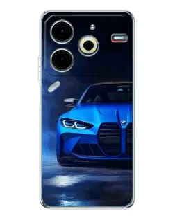 Чехол для TECNO Pova 6 Neo 5G с картинкой «Голубая BMW M4»