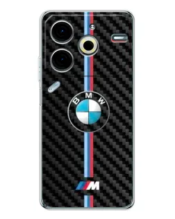 Чехол для TECNO Pova 6 Neo 5G с картинкой «Эмблема BMW и карбон»