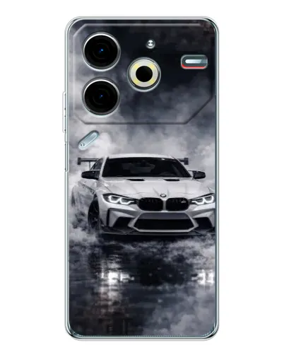 Чехол для TECNO Pova 6 Neo 5G с картинкой «BMW сквозь туман»