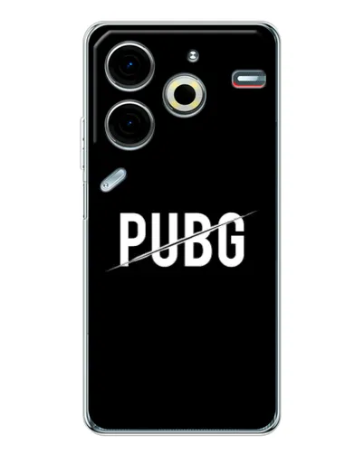Чехол для TECNO Pova 6 Neo 5G с картинкой «PUBG — белый логотип»