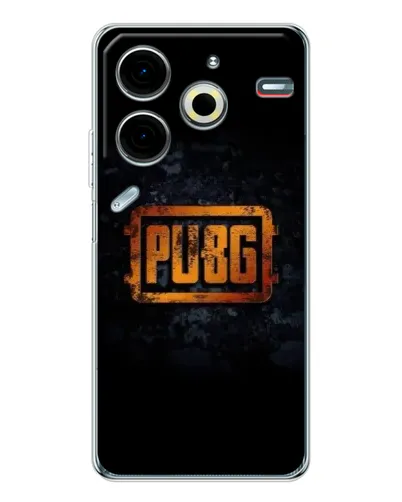 Чехол для TECNO Pova 6 Neo 5G с картинкой «PUBG — золотой логотип»
