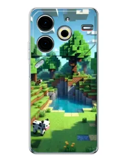 Чехол для TECNO Pova 6 Neo 5G с картинкой «Minecraft летний день»