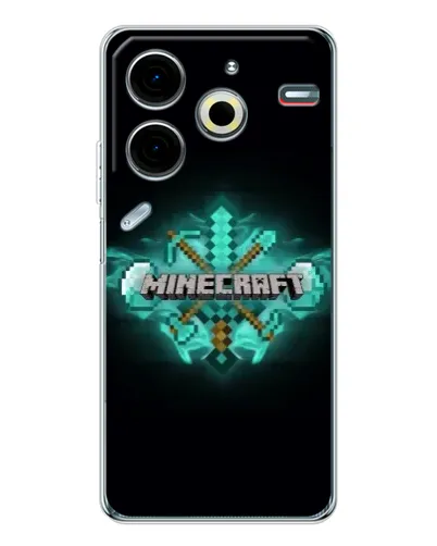 Чехол для TECNO Pova 6 Neo 5G с картинкой «Minecraft Diamond лого» Чехол для TECNO Pova 6 Neo 5G с картинкой «Minecraft Diamond лого»