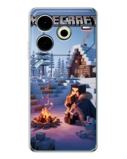 Чехол для TECNO Pova 6 Neo 5G с картинкой «Зимний Minecraft»