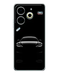 Чехол для TECNO Pova 6 Neo 5G с картинкой «Силуэт Tesla Night»