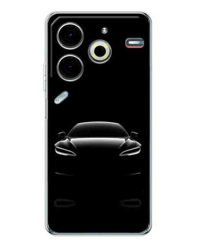 Чехол для TECNO Pova 6 Neo 5G с картинкой «Силуэт Tesla Night»