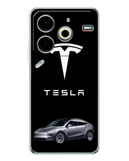 Чехол для TECNO Pova 6 Neo 5G с картинкой «Tesla Model Y»