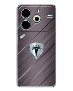 Чехол для TECNO Pova 6 Neo 5G с картинкой «Металлическая текстура Tesla»