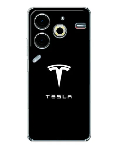 Чехол для TECNO Pova 6 Neo 5G с картинкой «Tesla White Logo»
