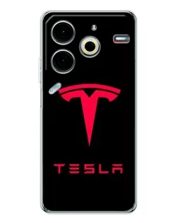 Чехол для TECNO Pova 6 Neo 5G с картинкой «Tesla Red Logo»
