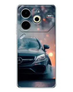 Чехол для TECNO Pova 6 Neo 5G с картинкой «Mercedes — ночной город»