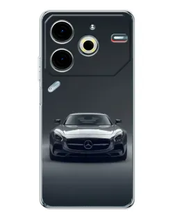 Чехол для TECNO Pova 6 Neo 5G с картинкой «Mercedes на черном»