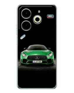Чехол для TECNO Pova 6 Neo 5G с картинкой «Mercedes — неоновый лого»
