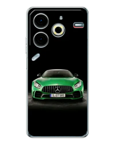 Чехол для TECNO Pova 6 Neo 5G с картинкой «Mercedes — неоновый лого»