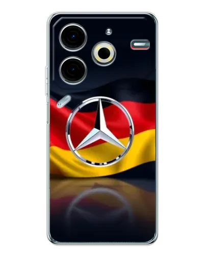 Чехол для TECNO Pova 6 Neo 5G с картинкой «Mercedes — флаг Германии»
