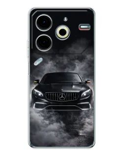 Чехол для TECNO Pova 6 Neo 5G с картинкой «Mercedes в дыму»