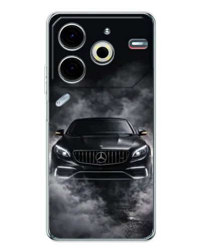 Чехол для TECNO Pova 6 Neo 5G с картинкой «Mercedes в дыму»