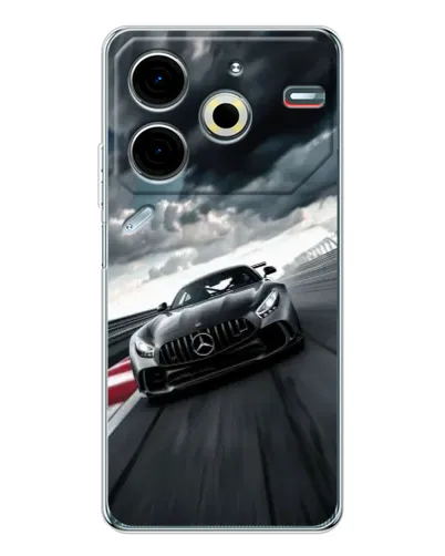 Чехол для TECNO Pova 6 Neo 5G с картинкой «Гоночный Mercedes AMG»