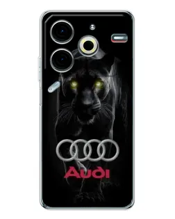 Чехол для TECNO Pova 6 Neo 5G с картинкой «Пантера и Audi»