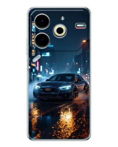 Чехол для TECNO Pova 6 Neo 5G с картинкой «Ночной город и Audi» Чехол для TECNO Pova 6 Neo 5G с картинкой «Ночной город и Audi»