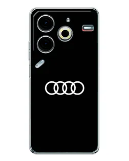 Чехол для TECNO Pova 6 Neo 5G с картинкой «Audi White Logo»