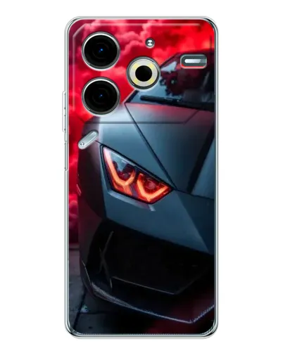 Чехол для TECNO Pova 6 Neo 5G с картинкой «Lamborghini красное сияние»