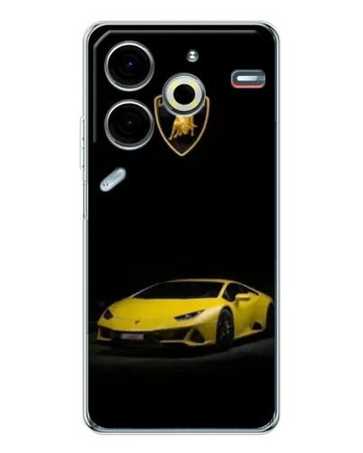 Чехол для TECNO Pova 6 Neo 5G с картинкой «Lamborghini желтый акцент»
