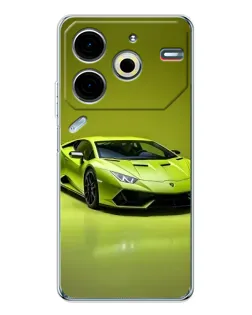 Чехол для TECNO Pova 6 Neo 5G с картинкой «Салатовый Lamborghini Huracan»