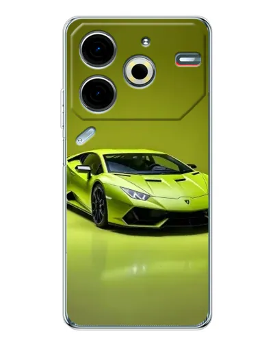 Чехол для TECNO Pova 6 Neo 5G с картинкой «Салатовый Lamborghini Huracan»