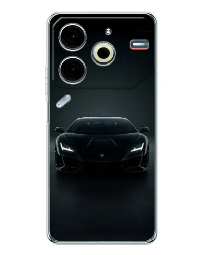 Чехол для TECNO Pova 6 Neo 5G с картинкой «Черный Lamborghini Aventador»