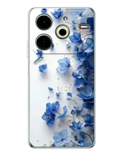 Чехол для TECNO Pova 6 Neo 5G с картинкой «Голубой цветочный каскад»
