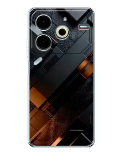 Чехол для TECNO Pova 6 Neo 5G с картинкой «Черные геометрические блоки»