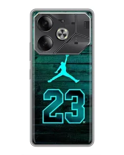 Чохол для TECNO Pova 6 з картинкою «Jordan Cyan 23»