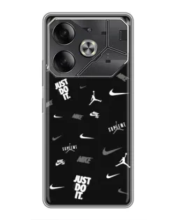 Чохол для TECNO Pova 6 з картинкою «Nike Black Pattern»