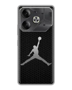 Чохол для TECNO Pova 6 з картинкою «Jordan Dark Carbon»