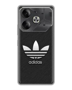 Чохол для TECNO Pova 6 з картинкою «Adidas Карбонова текстура»